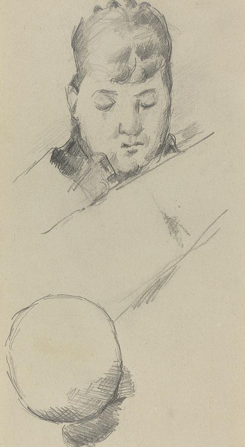 Portrait Drawing - Bust Of Madame Cezanne by Paul Cezanne