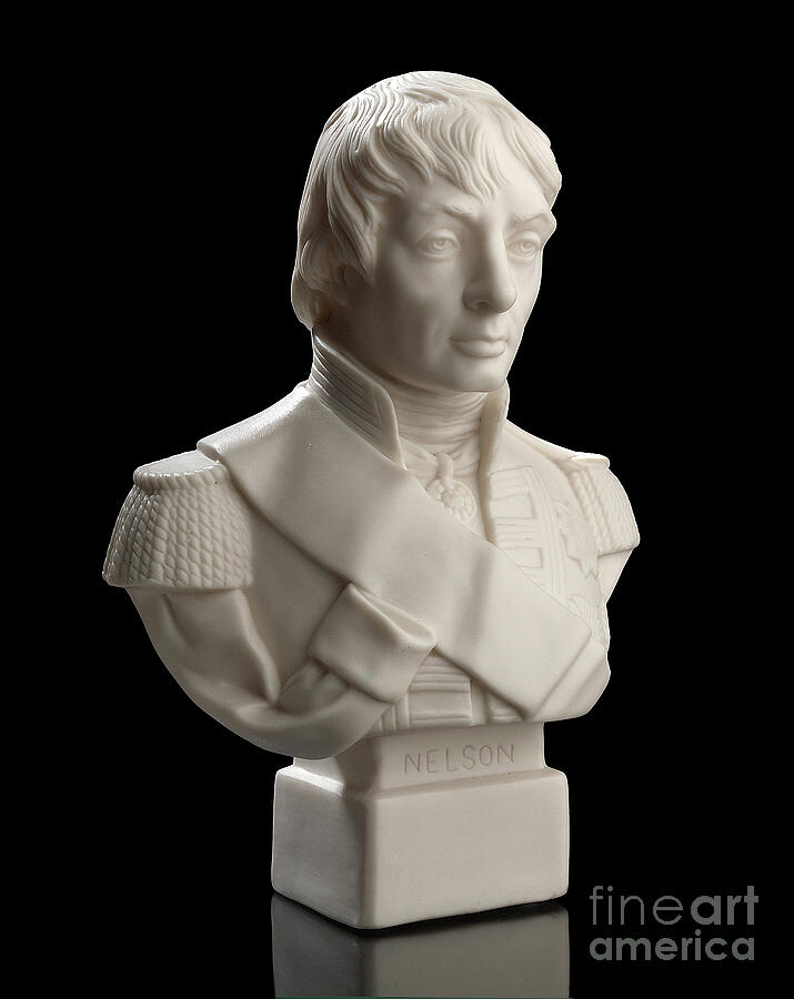 Bust Of Vice Admiral Horatio Nelson Wearing A Uniform And An Honorary Ribbon, 1885 Porcelain Mixed Media by Unknown