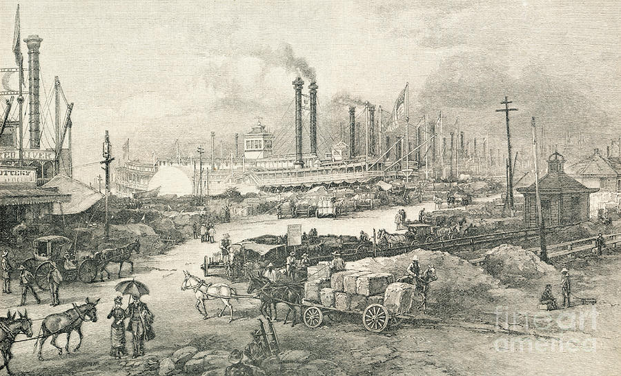 Busy Dock Scene Of An Early Louisiana Photograph by Bettmann