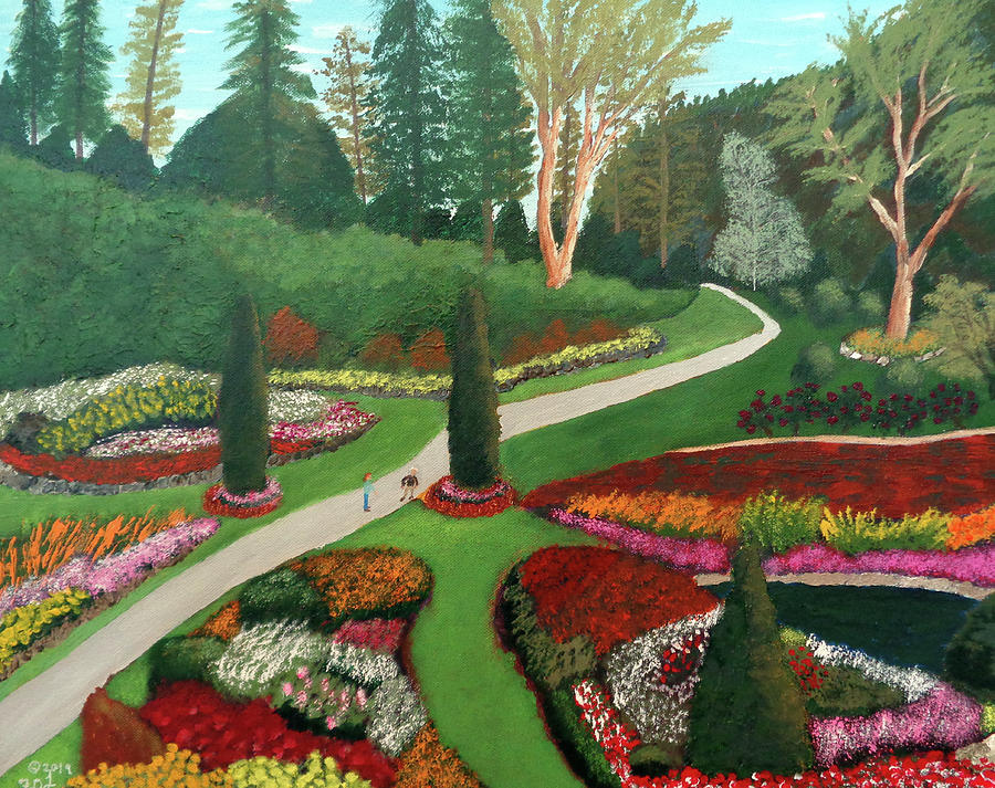 Butchart Gardens Painting by Frank Littman - Fine Art America