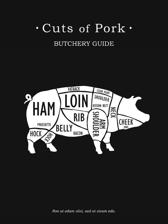 Butchery Guide Cuts Of Pork Photograph by Mark Rogan