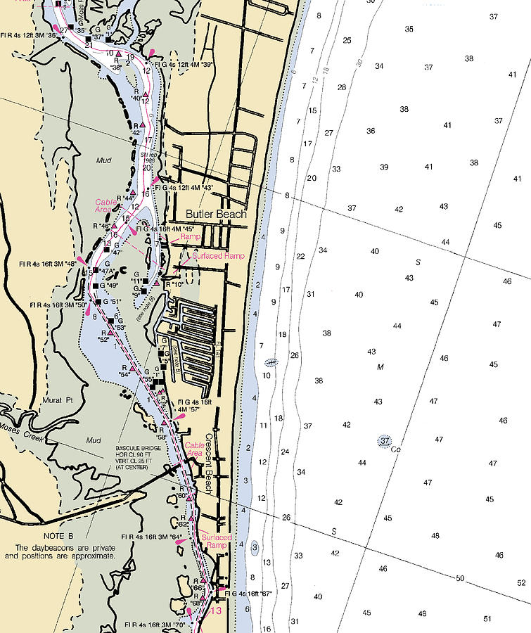 Butler Beach-florida Nautical Chart Mixed Media by Sea Koast | Fine Art ...