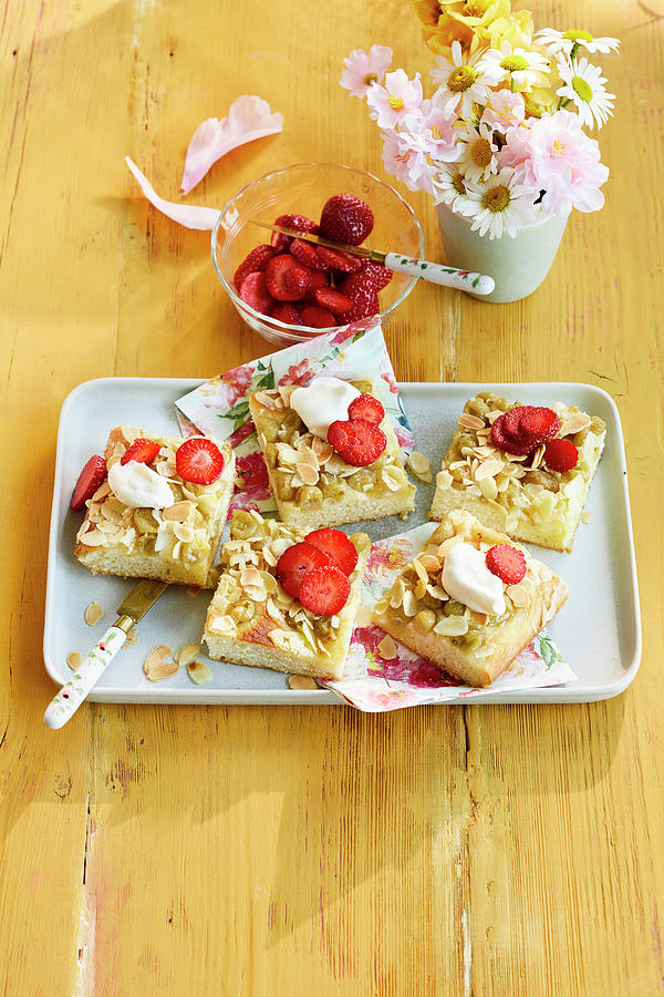 Butter Cake With Strawberries And Gooseberries Photograph by Stockfood Studios /  Katrin Winner