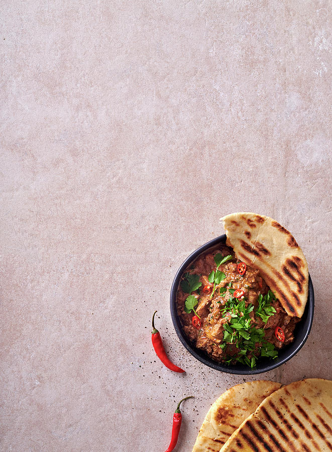 Butter Chicken With Chargrilled Naan Bread Photograph by Great Stock!