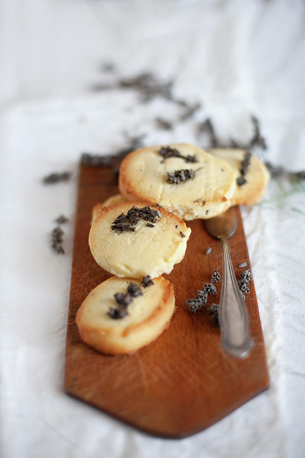 Butter Cookies With Lavender Photograph by Alicja Koll