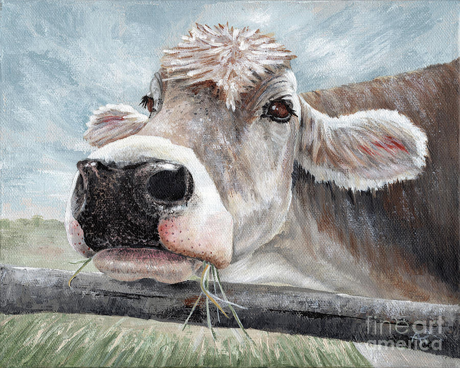 Buttercup Cow Painting Painting by Annie Troe