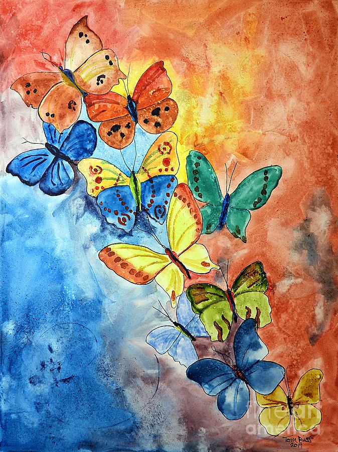 Butterflies 2 Painting by Tom Riggs