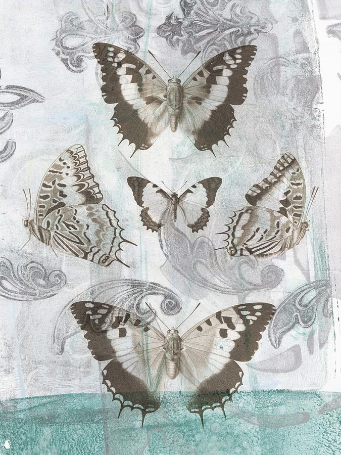 Animal Painting - Butterflies & Filigree II by Jennifer Goldberger