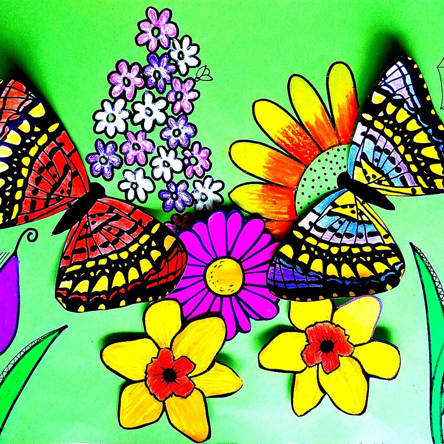 Butterflies Drawing by Vijay Sharon Govender