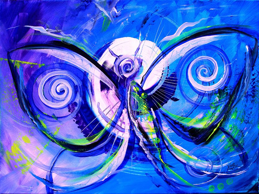 Butterfly Blue Violet Painting by J Vincent Scarpace