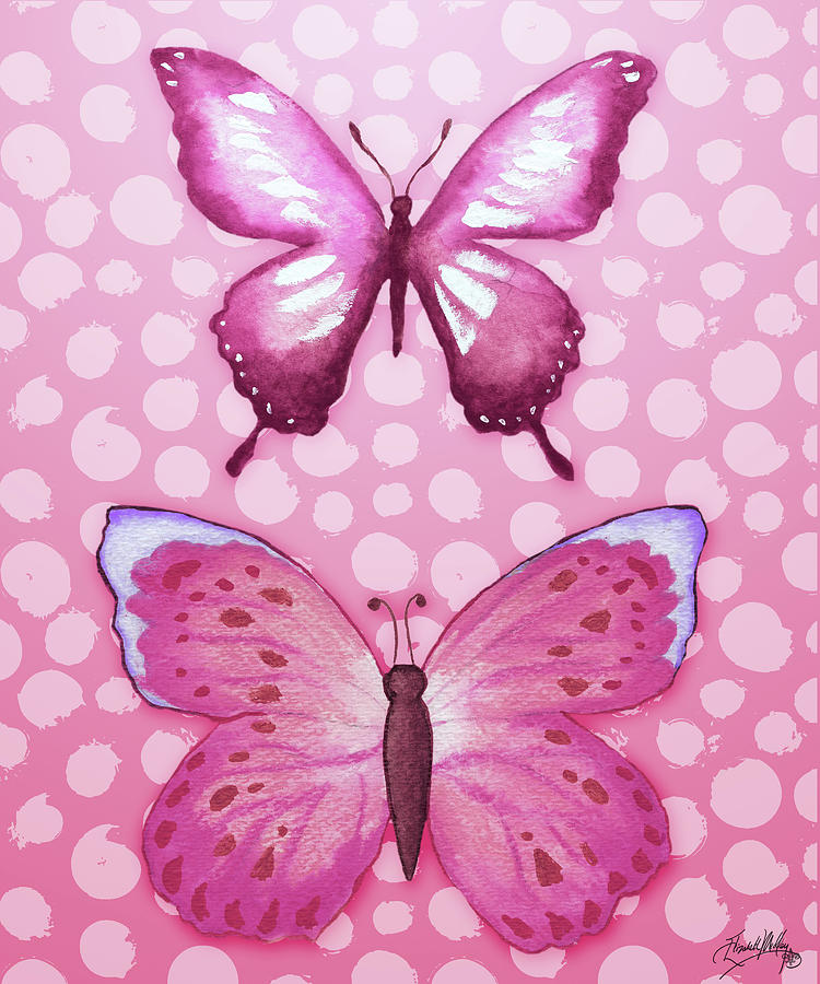 Butterfly Mixed Media - Butterfly Duo In Pink by Elizabeth Medley