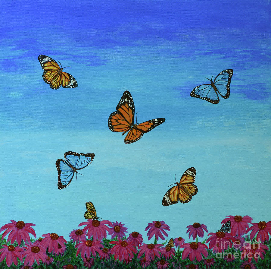 Butterfly Field Painting by Aicy Karbstein