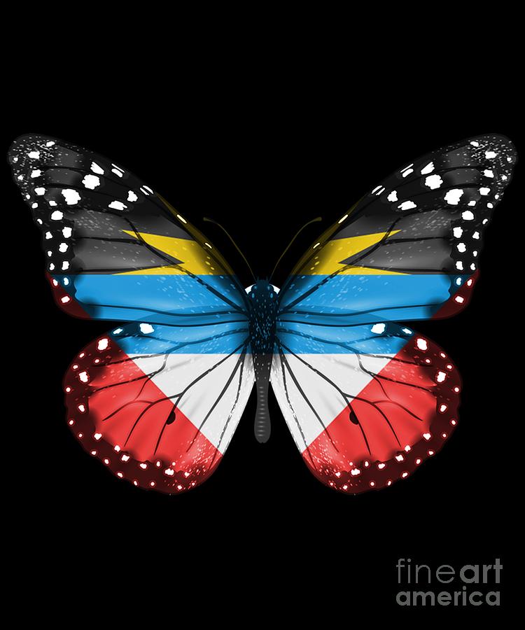 Butterfly Flag Of Antigua And Barbuda Digital Art by Jose O - Fine Art ...