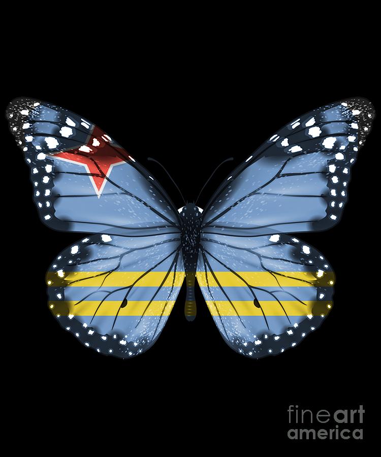 Butterfly Flag Of Aruba Digital Art by Jose O - Fine Art America