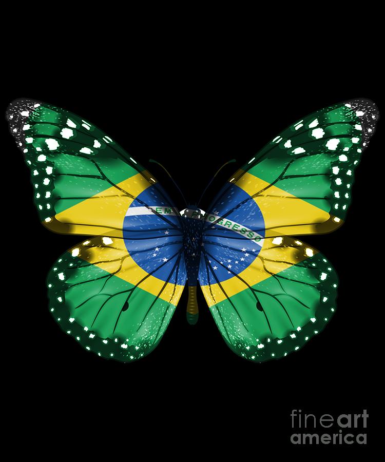 Brazil Flag Shirt Brazilian Flag Butterfly Brazil Flag Shirt Brazilian Flag Butterfly