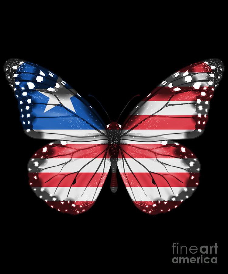 Butterfly Flag Of Liberia Digital Art by Jose O - Fine Art America