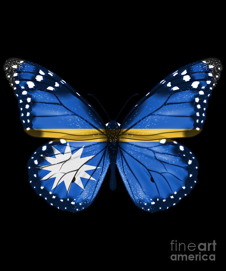 Butterfly Flag Of Nauru Digital Art by Jose O - Fine Art America