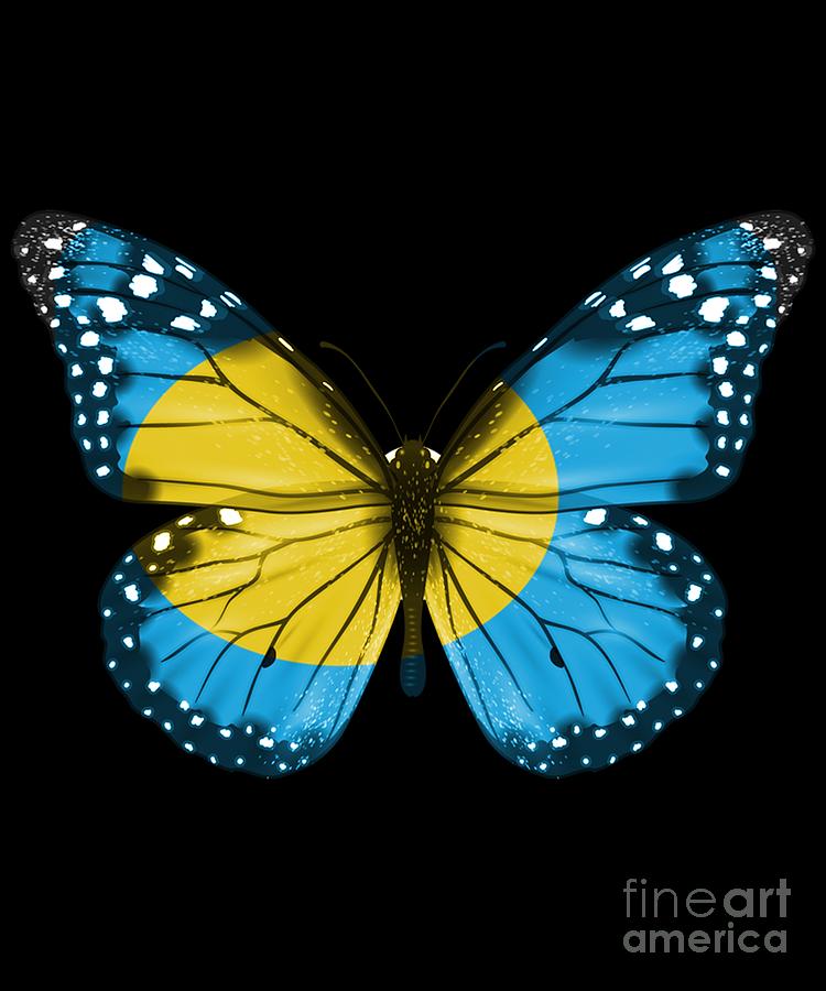 Butterfly Flag Of Palau Digital Art by Jose O - Fine Art America