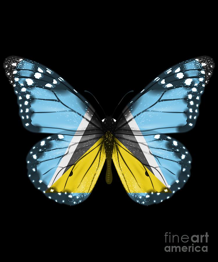 Butterfly Flag Of St Lucia Digital Art by Jose O - Fine Art America