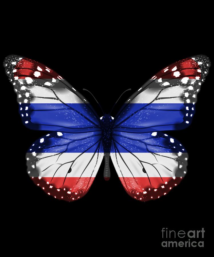 Butterfly Flag Of Thailand Digital Art by Jose O - Fine Art America