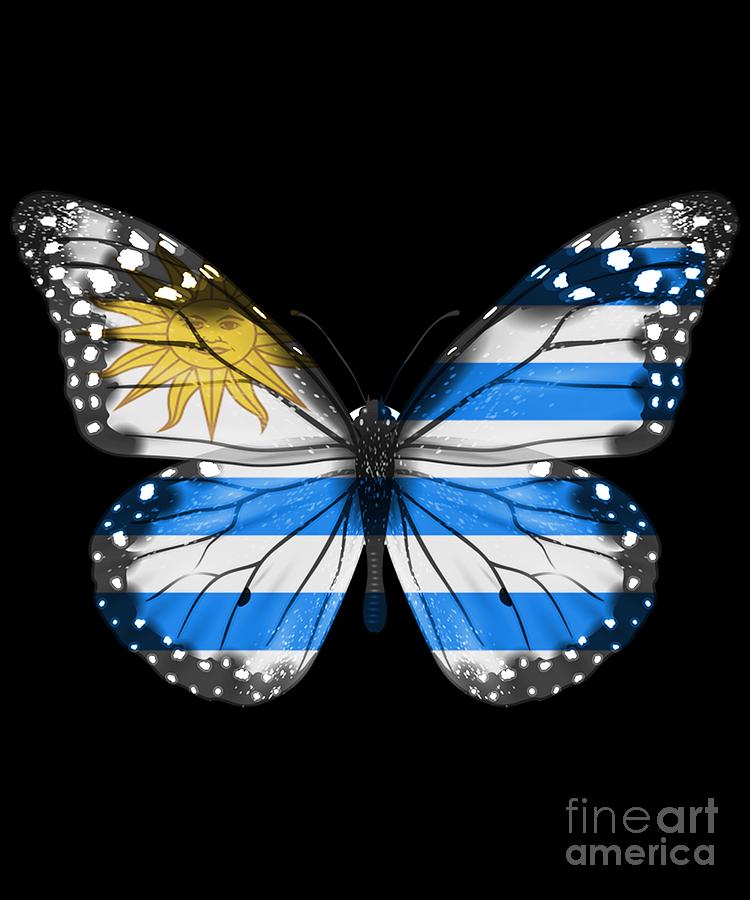 Butterfly Flag Of Uruguay Digital Art by Jose O | Fine Art America