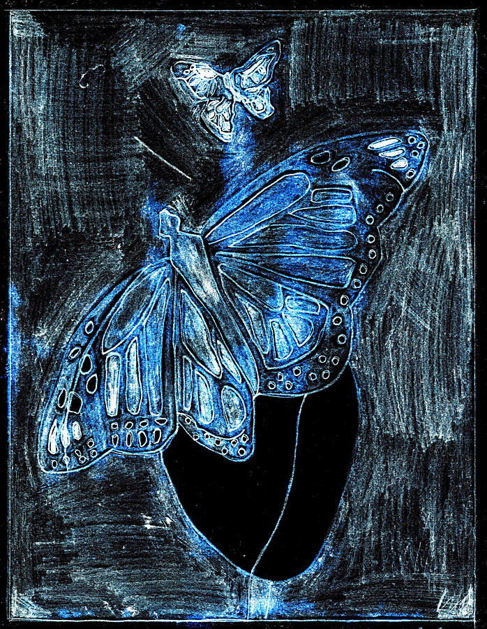 Butterfly Garden at Blue Night 32 Digital Art by Edgeworth Johnstone