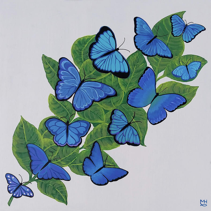 Butterfly Gathering Painting by Marilyn Borne
