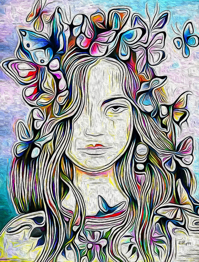 Butterfly Girl Painting