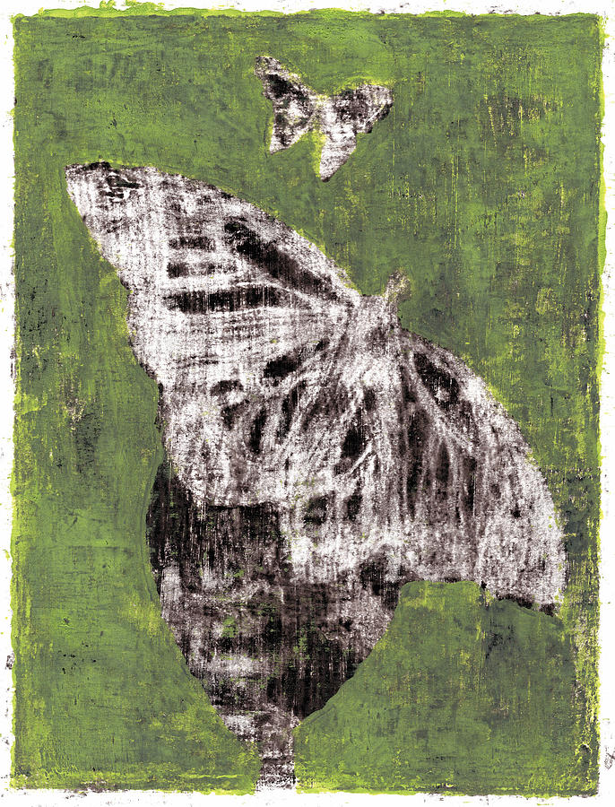Butterfly Green Garden Summer 18 Painting by Edgeworth Johnstone