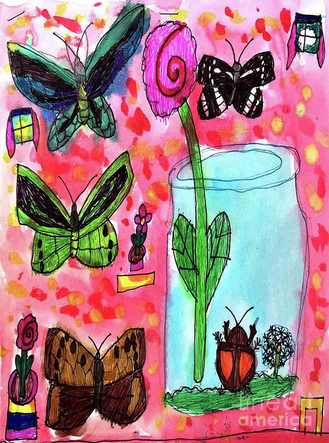 Butterfly Jar Drawing by Ally Spray | Fine Art America