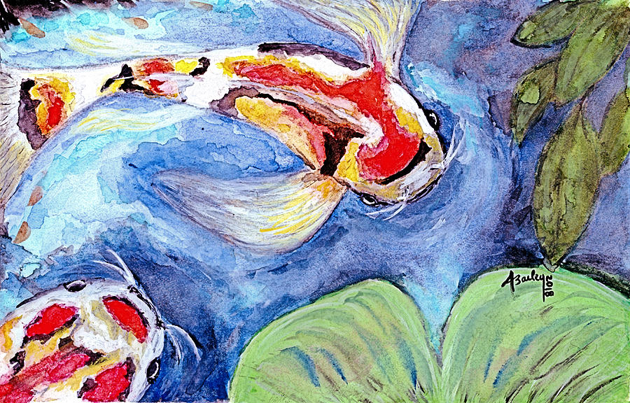 Butterfly Koi 1 Painting by Annette Bailey - Fine Art America