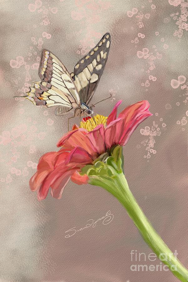 Butterfly Landing By Susan Lipschutz Digital Art