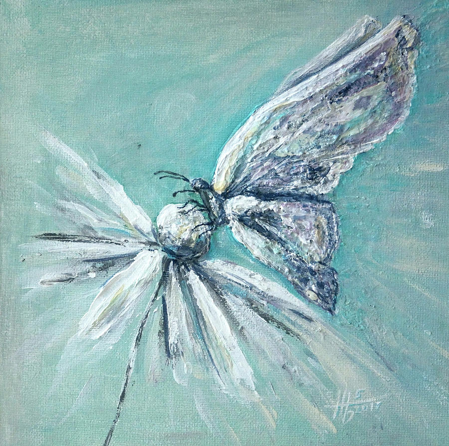 Butterfly On Flower Painting by Natalya Bobova Fine Art America