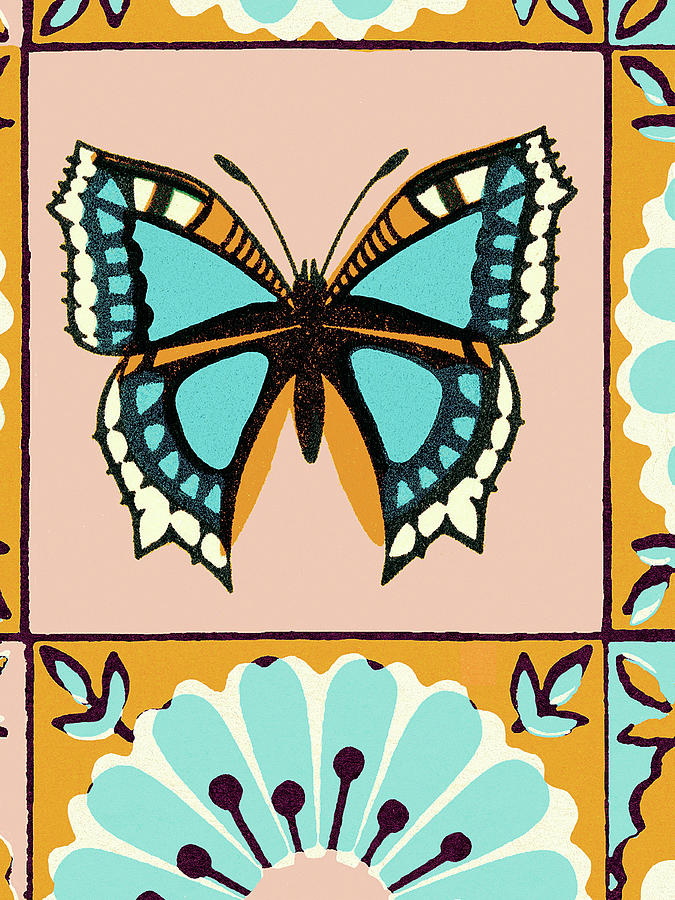 Butterfly Drawing - Butterfly pattern by CSA Images