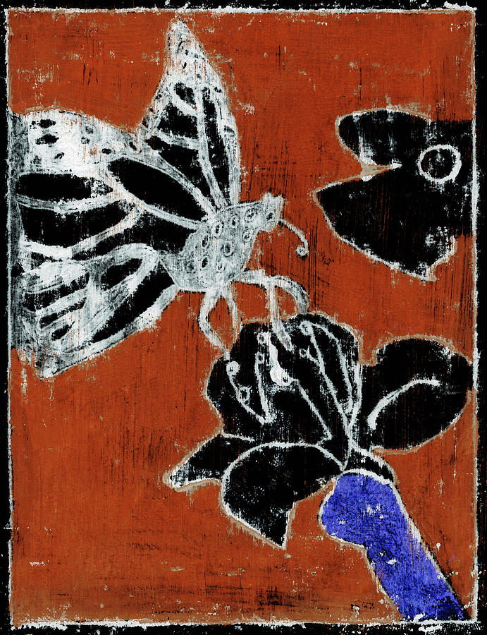 Butterfly Red and Black 3 Painting by Edgeworth Johnstone