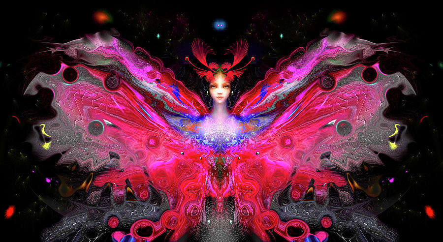Fairy Digital Art - Butterfly Red Dancer by Natalia Rudzina