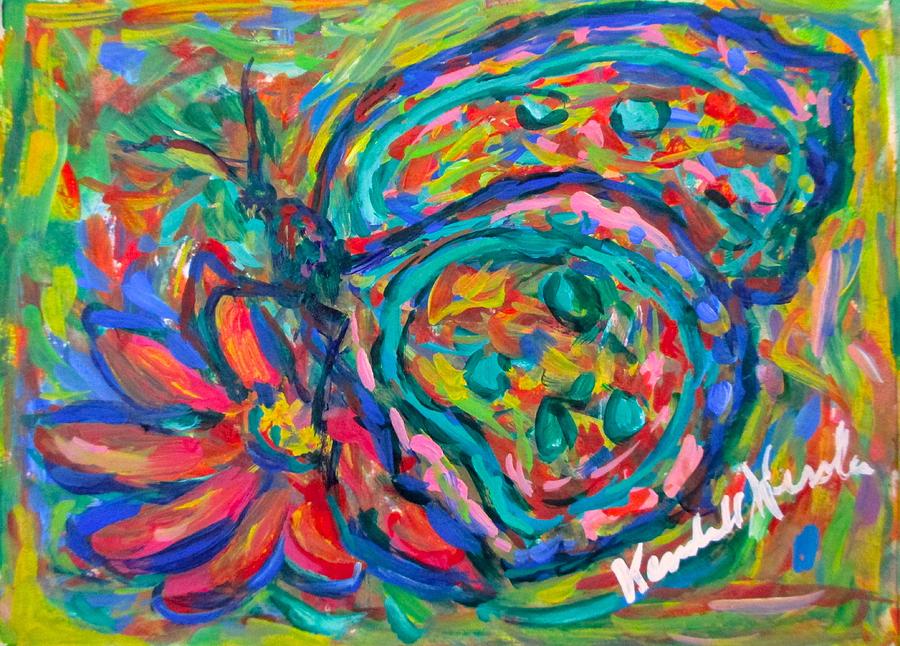 Butterfly Spin Painting by Kendall Kessler