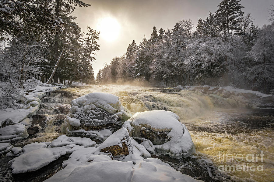 Buttermilk Falls in Winter Photograph by Alan Schroeder