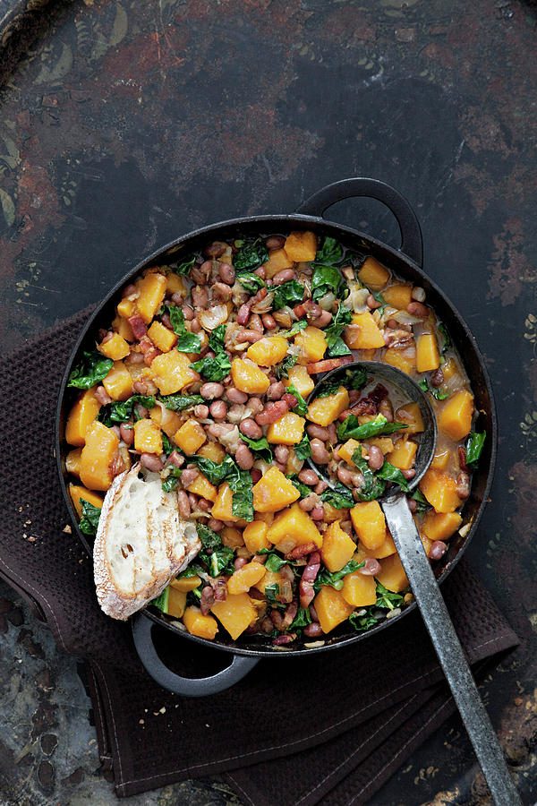 Butternut Squash, Bean And Kale Stew Photograph by Steven Joyce