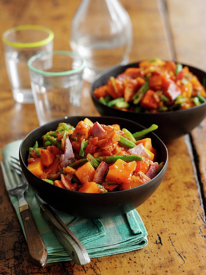 Butternut Squash Stew With Bacon Photograph by Gareth Morgans