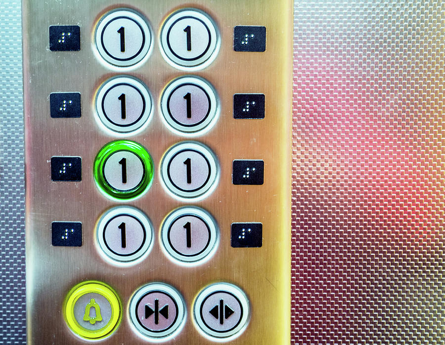 Buttons in an elevator. only first floor, only number one Photograph by Vivida Photo PC