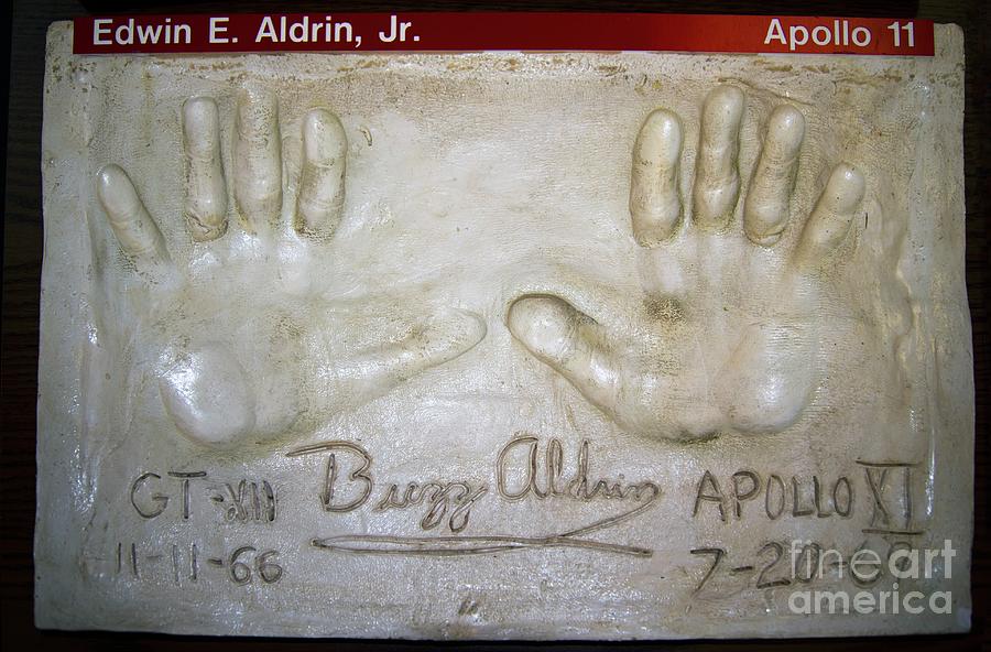 Buzz Aldrin Handprints. Photograph by Mark Williamson/science Photo Library