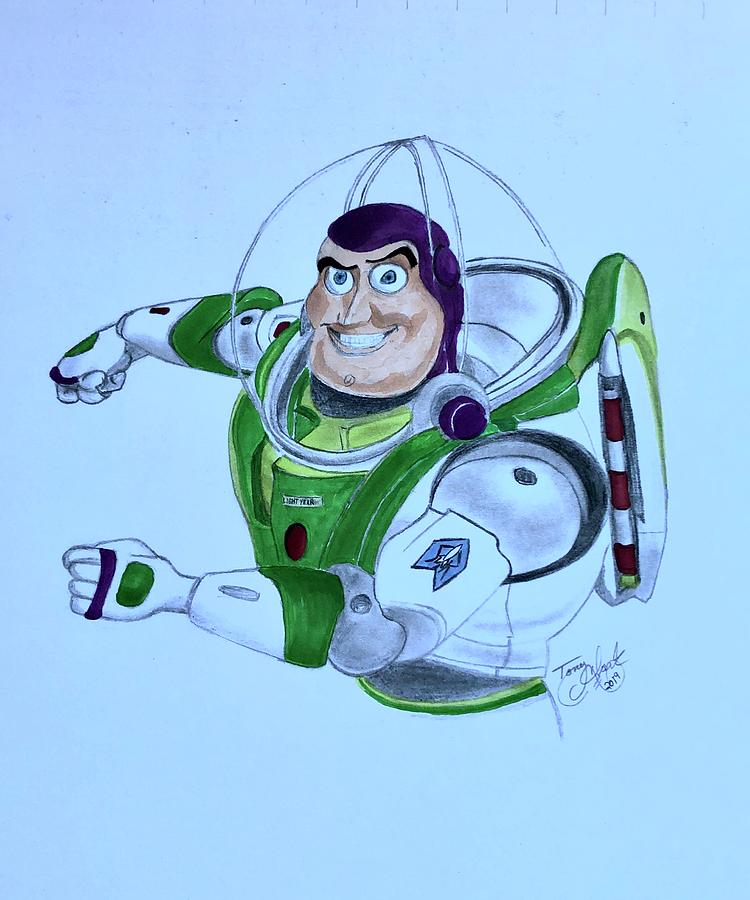 Buzz Lightyear Drawing by Tony Clark