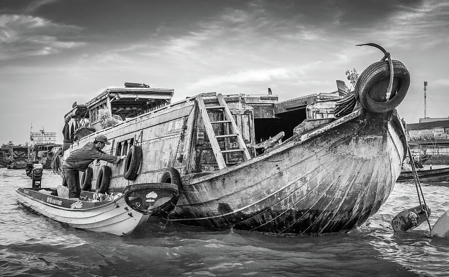 BW Can Tho Floating Market by Gary Gillette BW Can Tho Floating Market by Gary Gillette