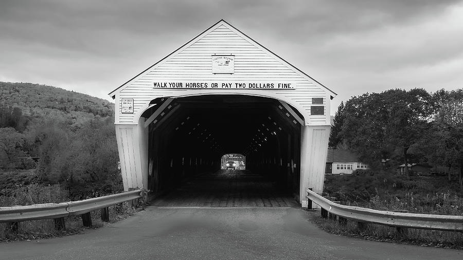 BW Covered Bridge Photograph by Rob Smiths