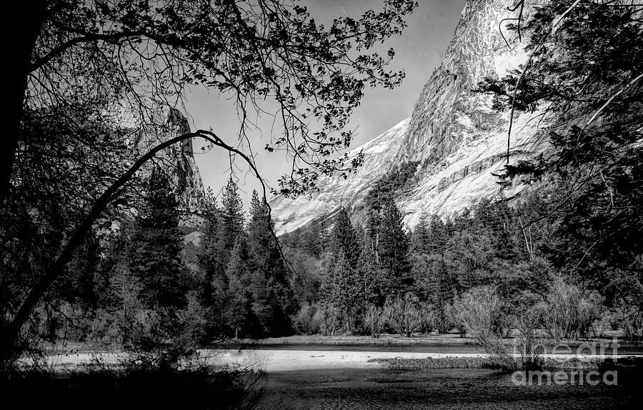 BW Mirror Lake Yosemite National Park  Photograph by Chuck Kuhn