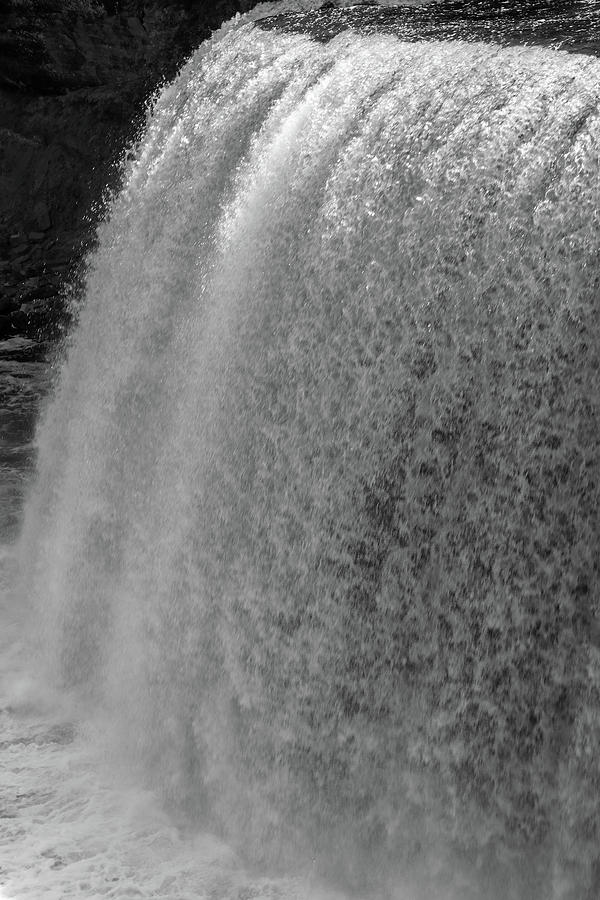 BW Raging Waterfall III Photograph by Mary Anne Delgado
