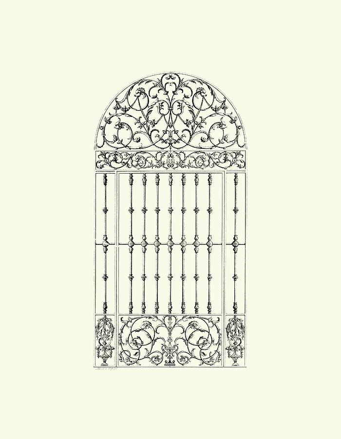 Architecture Painting - B&w Wrought Iron Gate IIi by Unknown