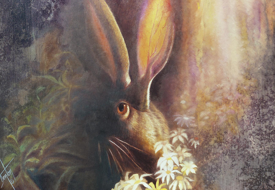 By A Hare Painting by Denton Lund