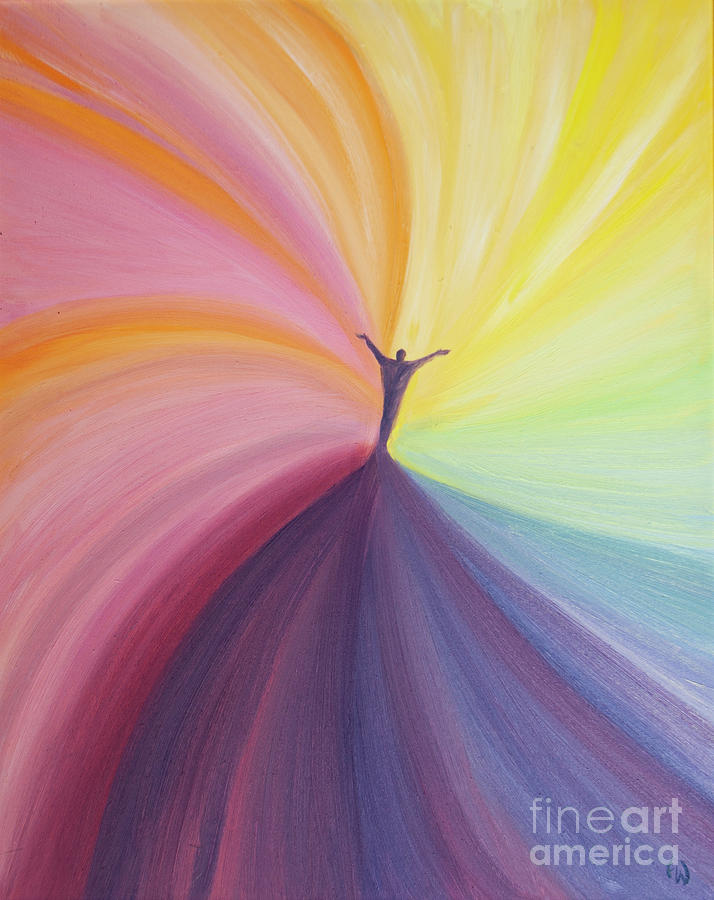 By Surrendering To God In Prayer, By Falling Into Him, We Immerse Ourselves In Love Painting by Elizabeth Wang